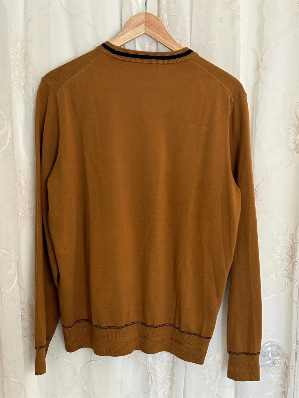 Murano Men's Geometric Abstract Colorblock Crewneck Sweater L